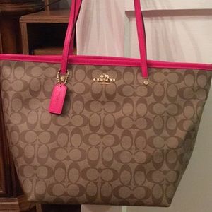 COACH Monogram Shoulder Tote